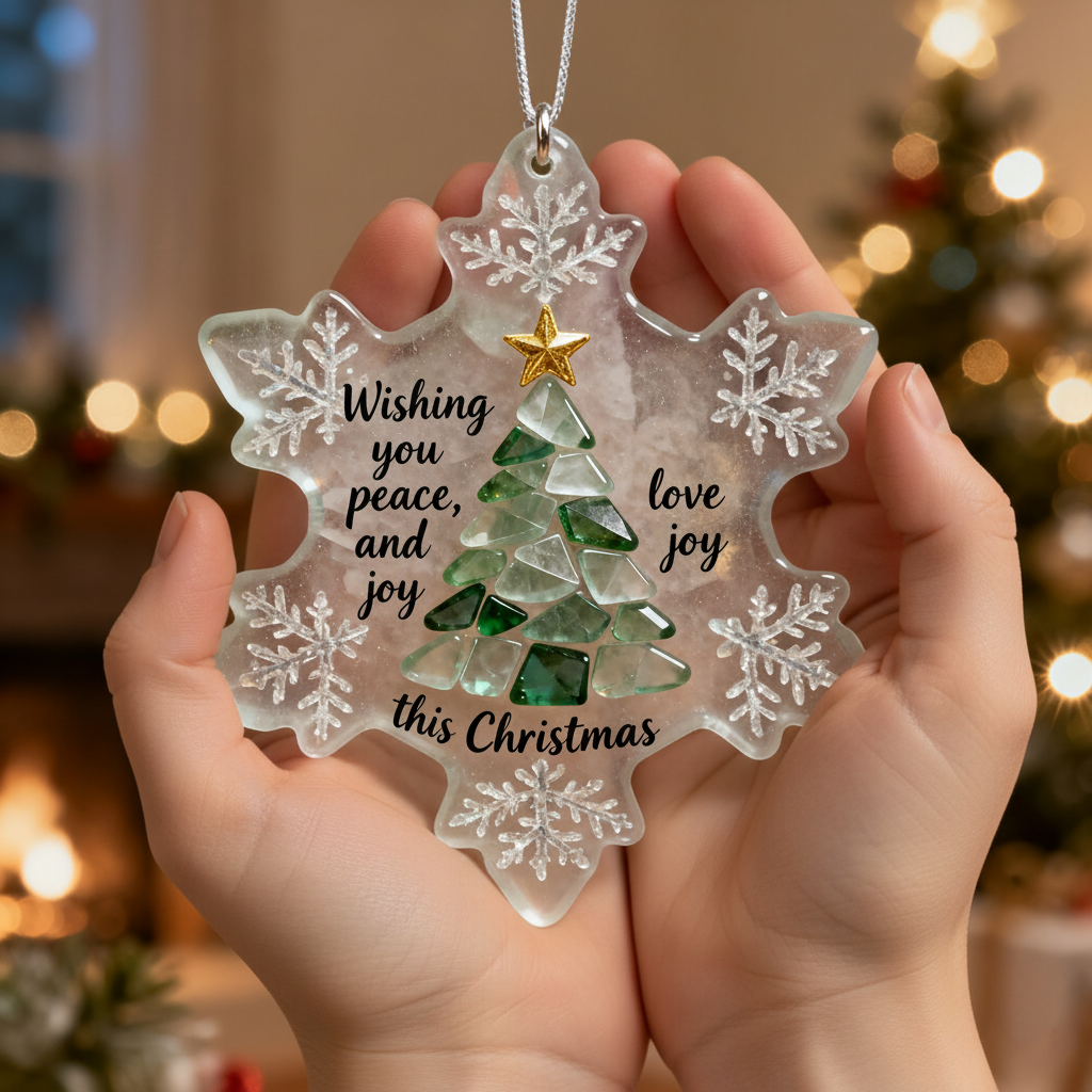 Snowflake Christmas Blessing Ornament