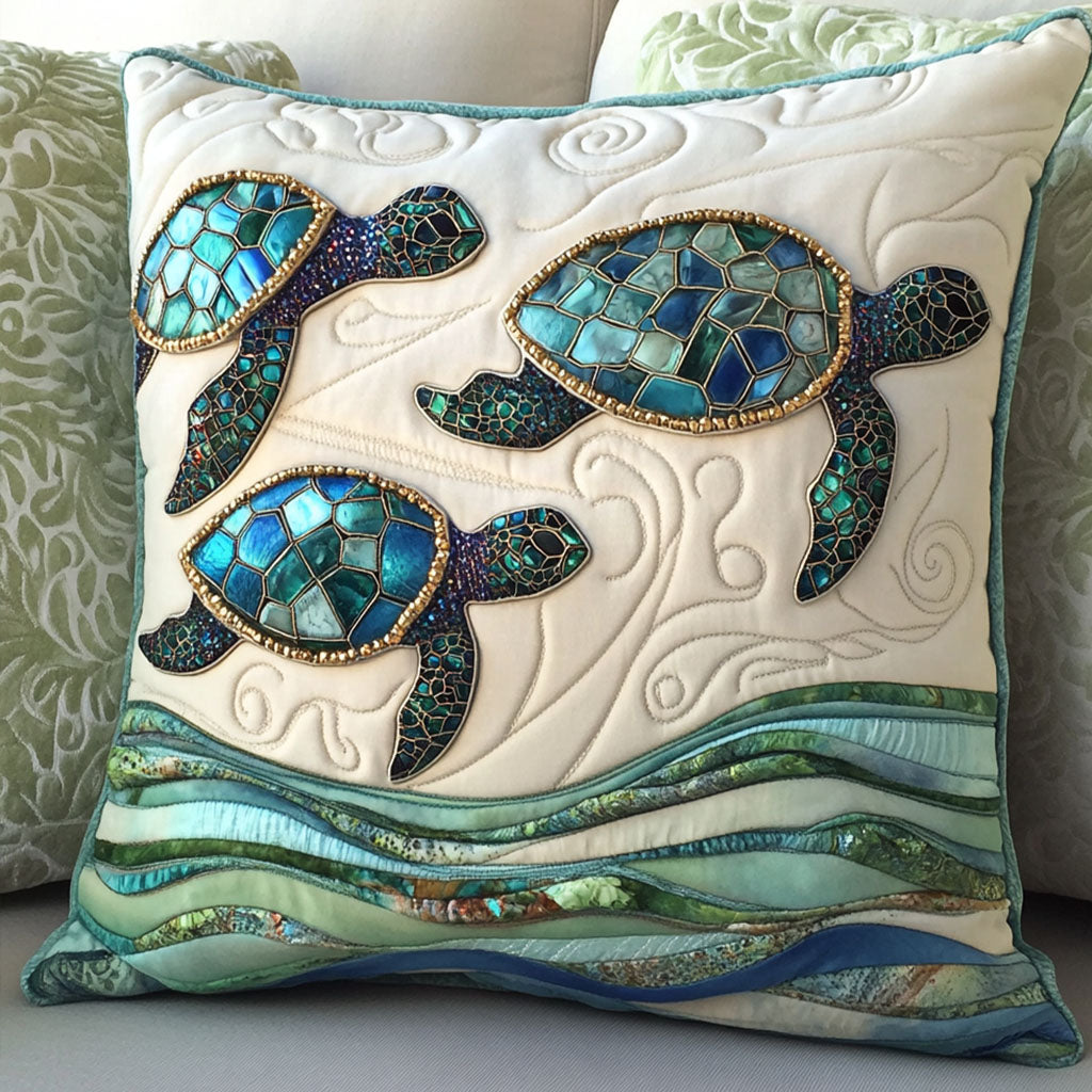 Gilded Ocean Journey Quilted Pillow Case NCU0NT7056
