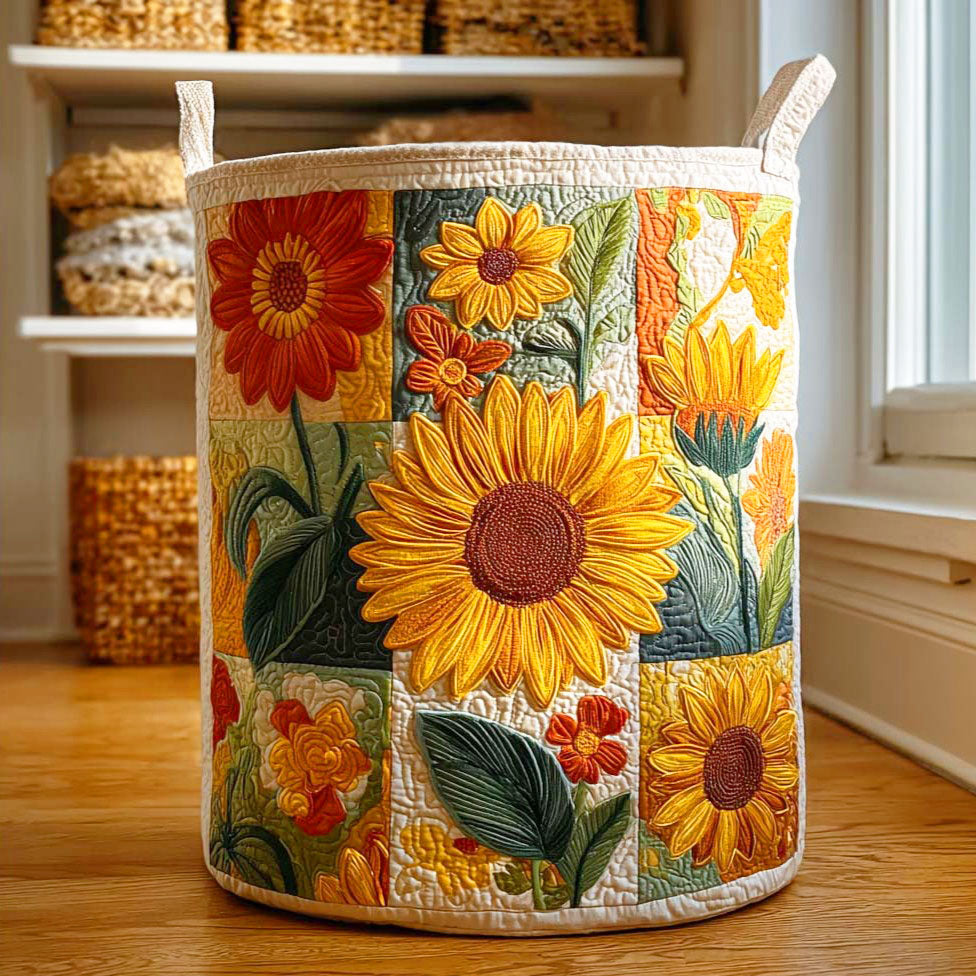 Sunflower Quilted Laundry Basket NCU0QN042
