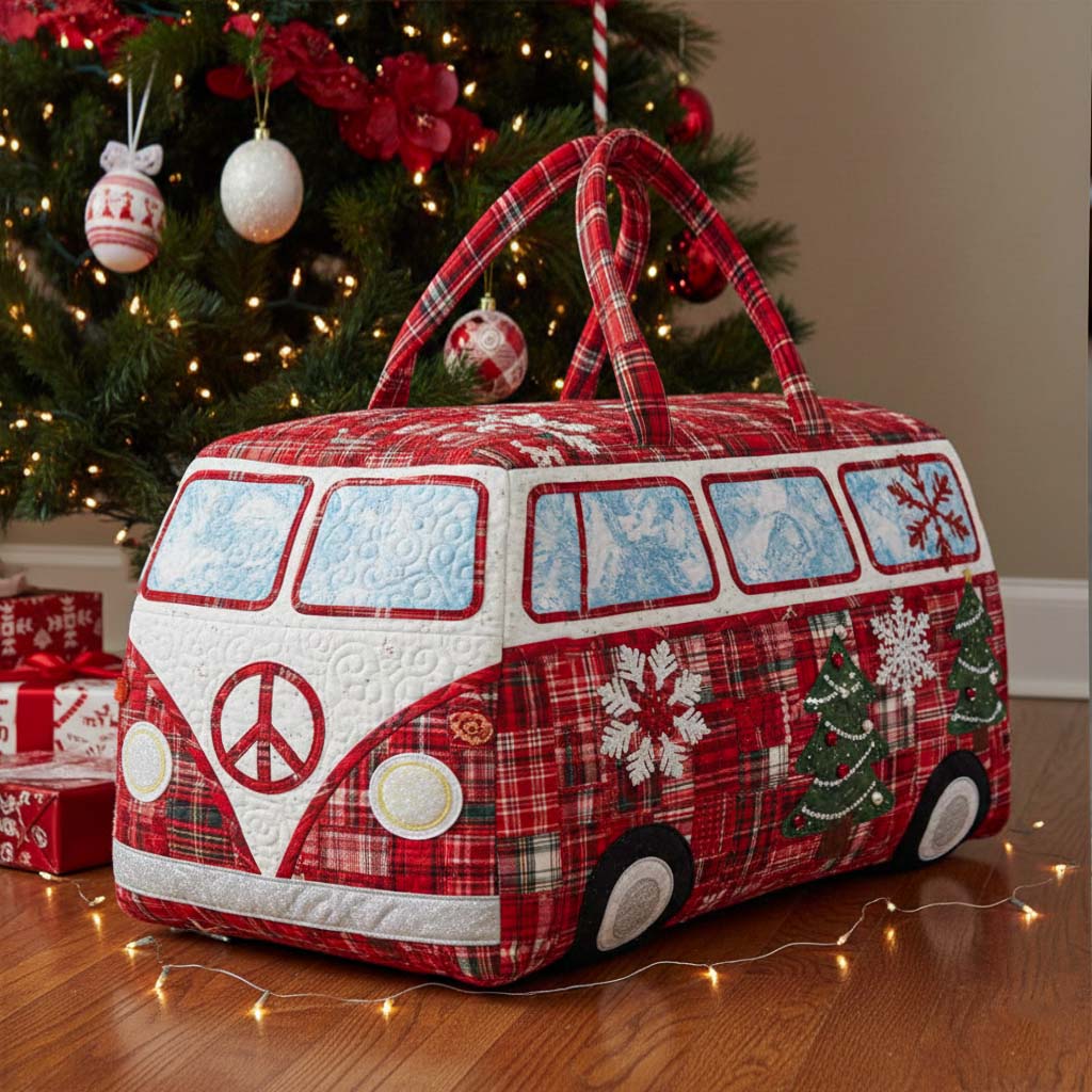 Hippie Christmas Ride Quilted Duffle Bag NCU0NT11378