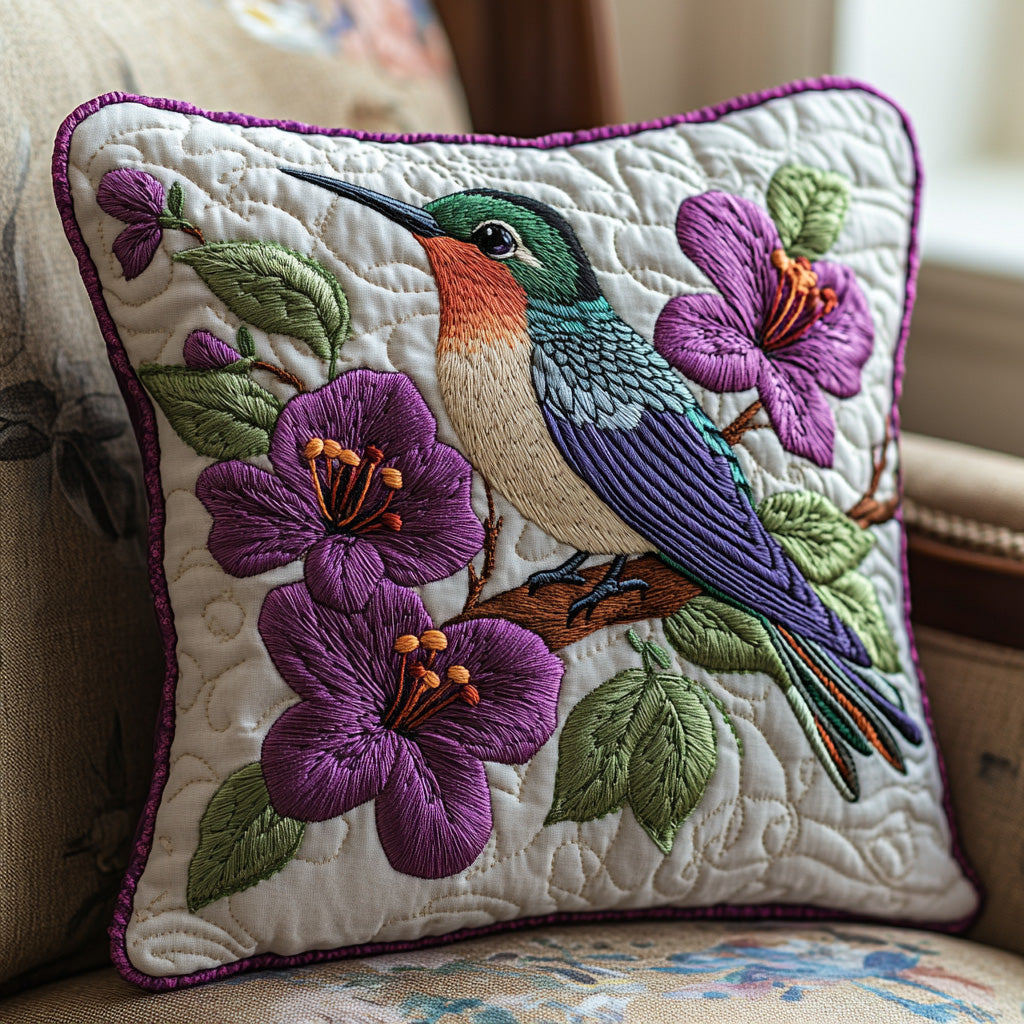 Hummingbird Bloom Quilted Pillow Case NCU0DV6403