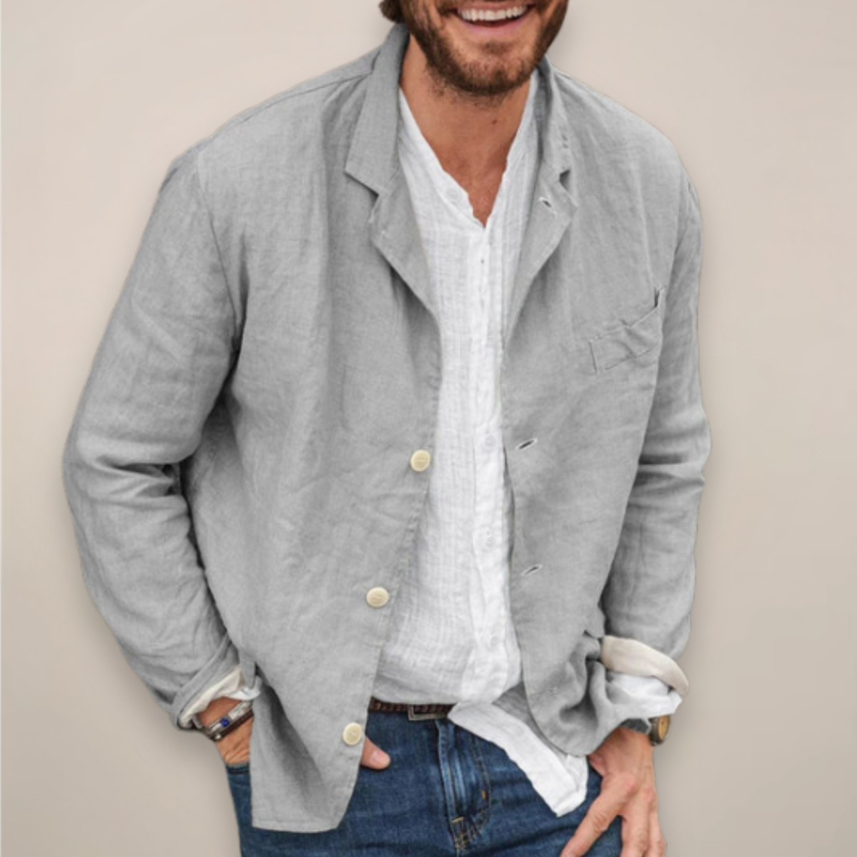 Men’s Linen Blazer Jacket – Relaxed Fit, Breathable Everyday Style