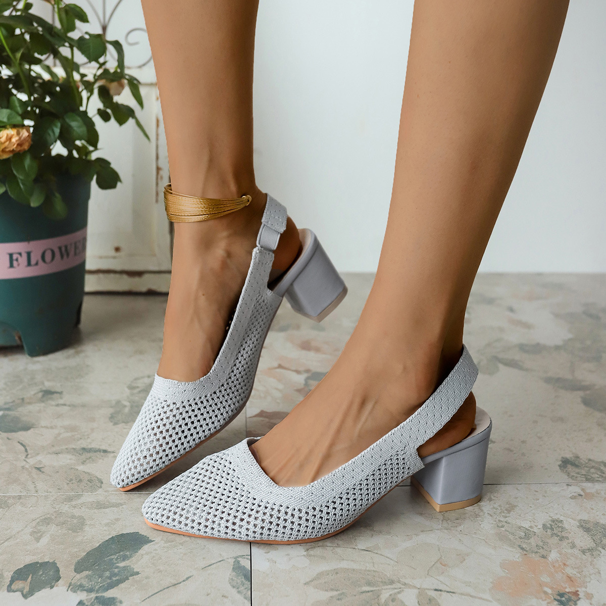 🔥LAST DAY 50% OFF-Breathable High-Heel Slipper Sandals for Women