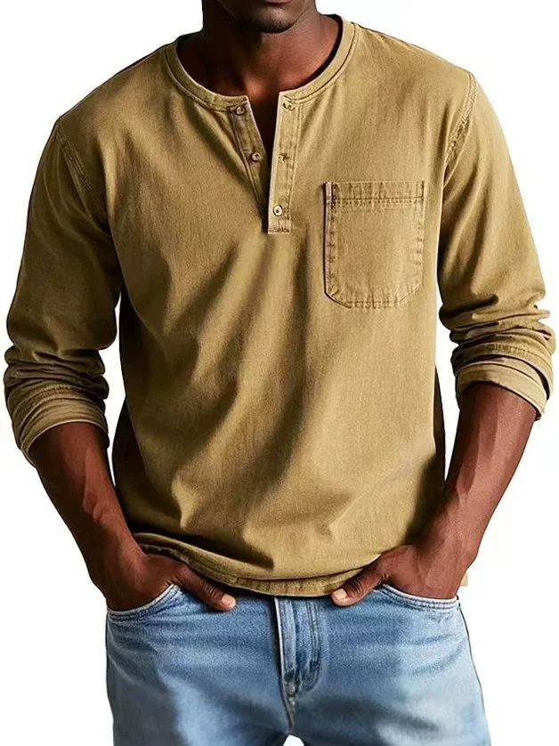 Round neck long sleeve T-shirt