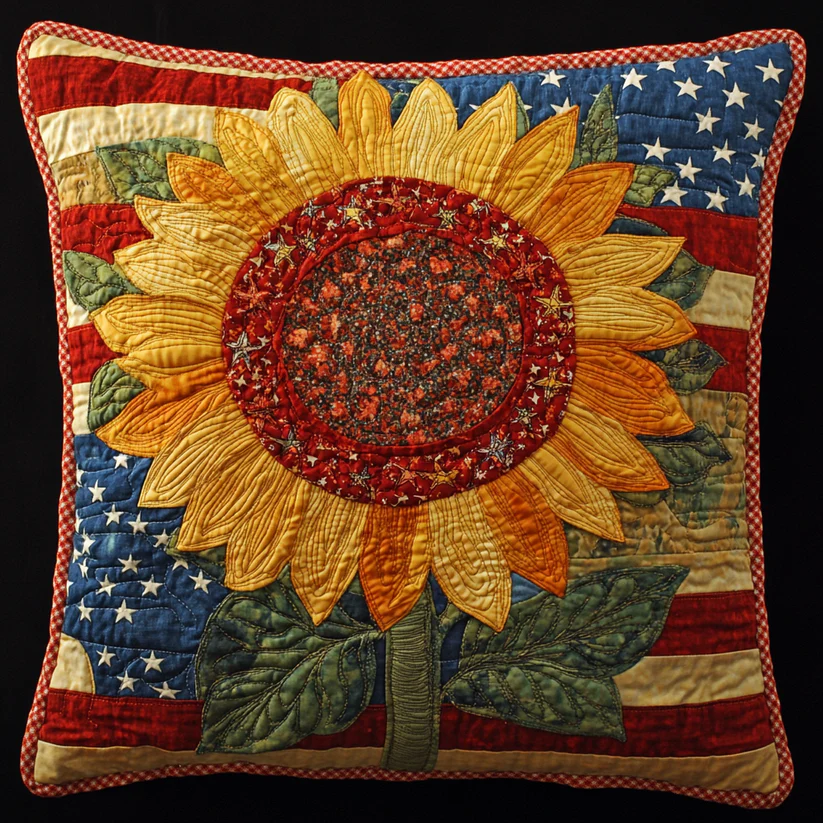 Patriotic Sunflower Pillow