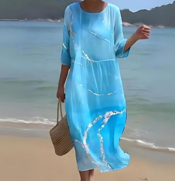 Women's Abstract Art Print Elegant Dress - Series3