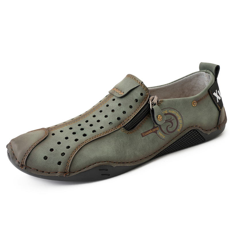 Last day 50% off 🔥⏱️Christmas sale⏱️🔥Men's genuine calfskin side zipper slip-ons