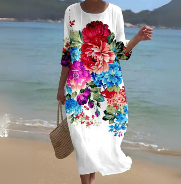 Women's Abstract Art Print Elegant Dress - Series3