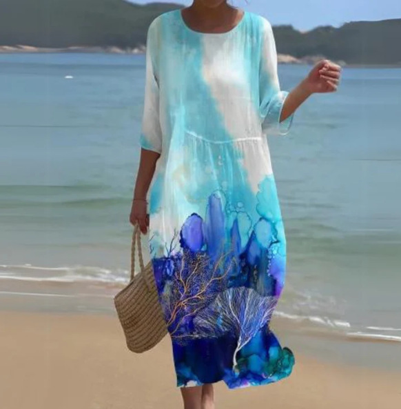 Women's Abstract Art Print Elegant Dress - Series3