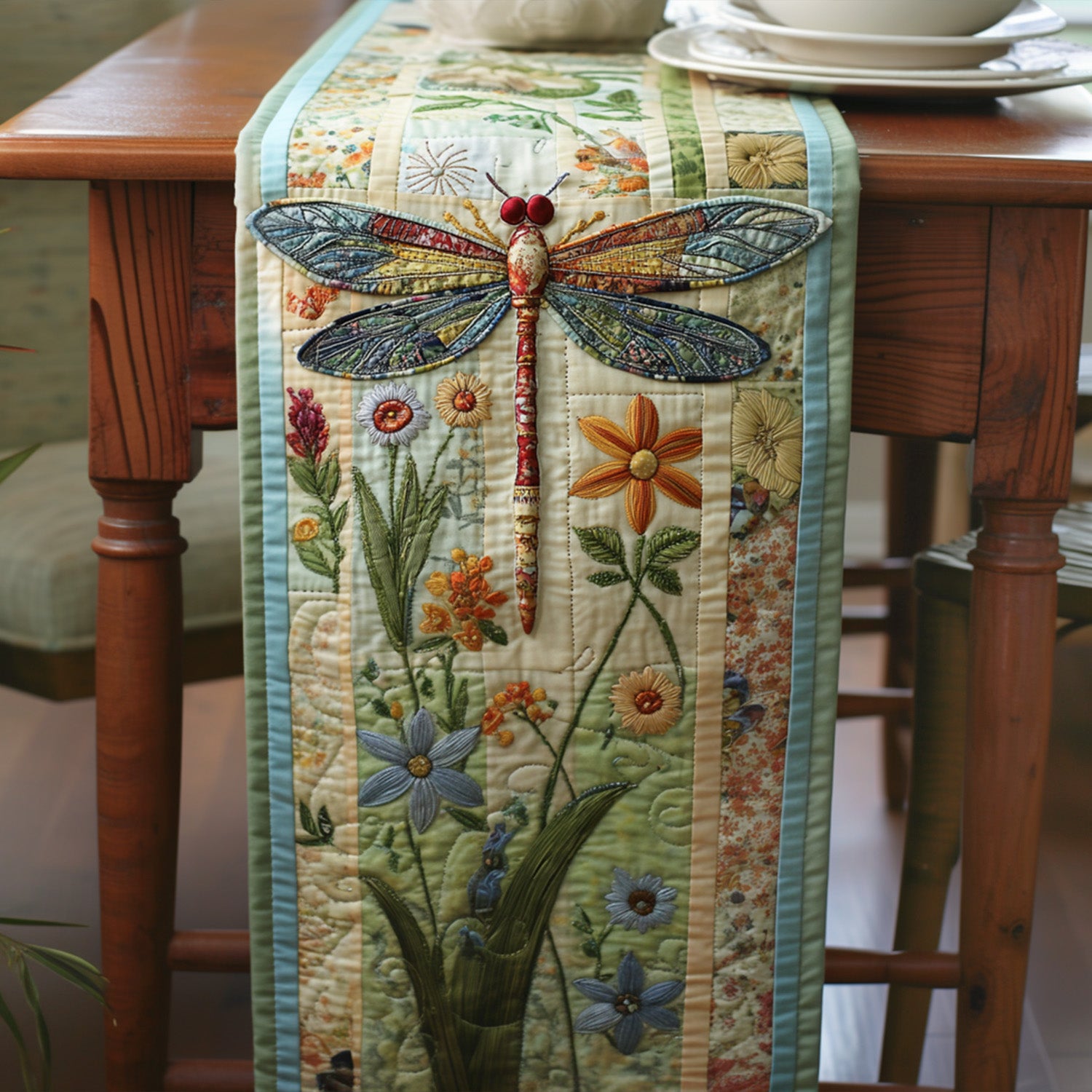 Wildflower Flight Quilted Table Runner NCU0PT7216