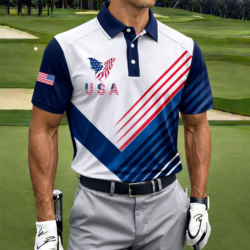 US 250th Anniversary Print Men's Polo Shirt