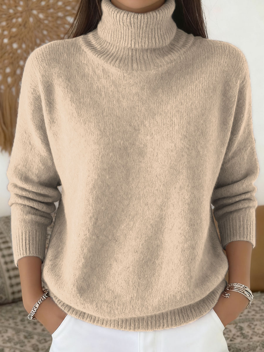 New Arrivals🔥Women's Solid Color Casual Knit Turtleneck Pullover Sweater