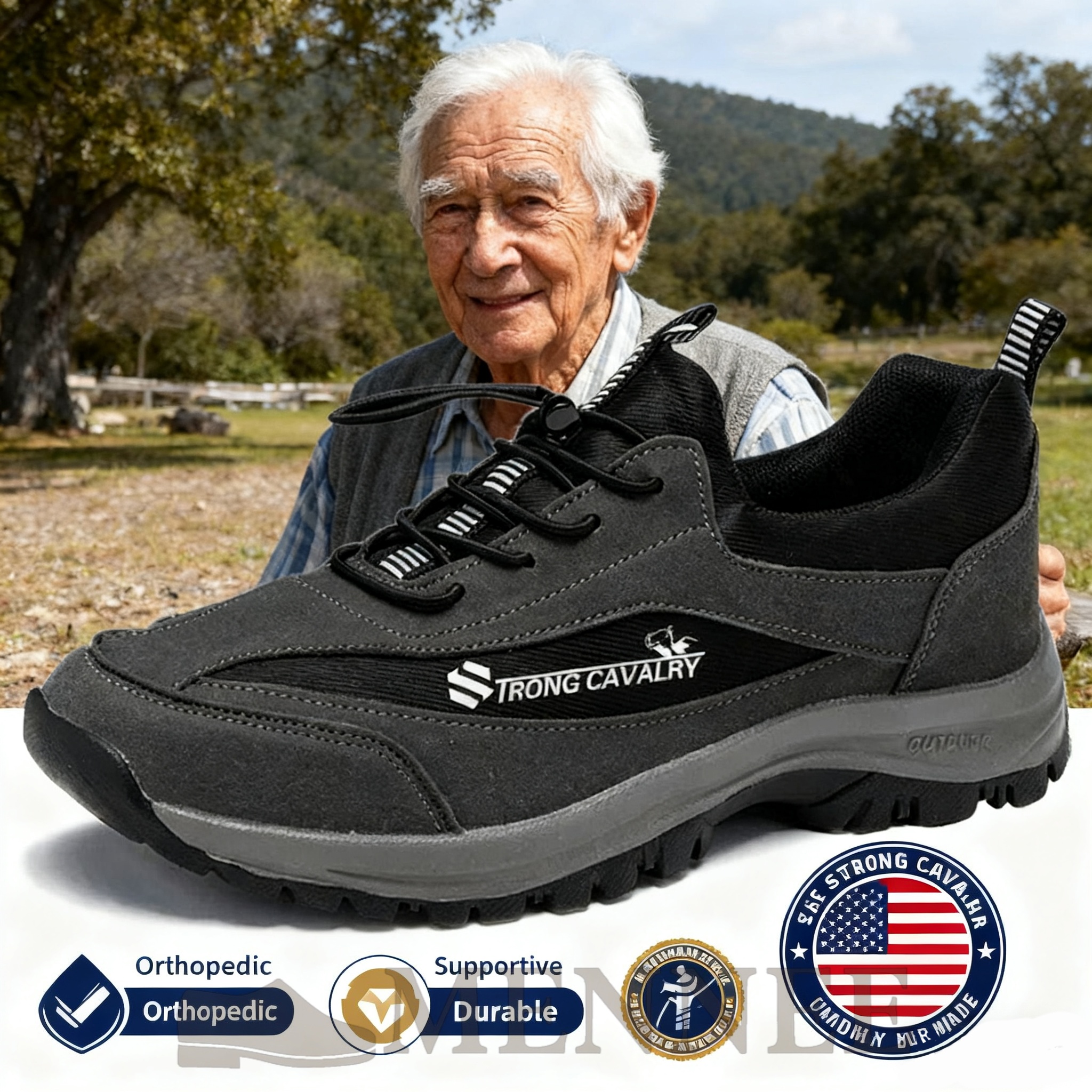 (👨‍⚕️Medical Certified Seal®️) Men's Hiking Sneakers: Waterproof Orthopedic Shoes (Eases Foot Pain)