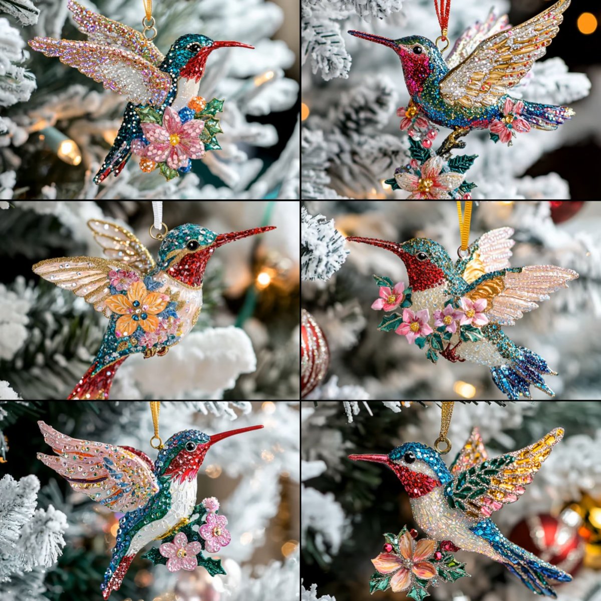 🔥Last Day 50% OFF -🐦Hummingbird Christmas Ornament✨Glittering Holiday Decoration💠(✨Same as in the video)