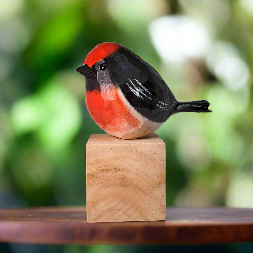 Australasian Robin Hand Craft Bird Figurine
