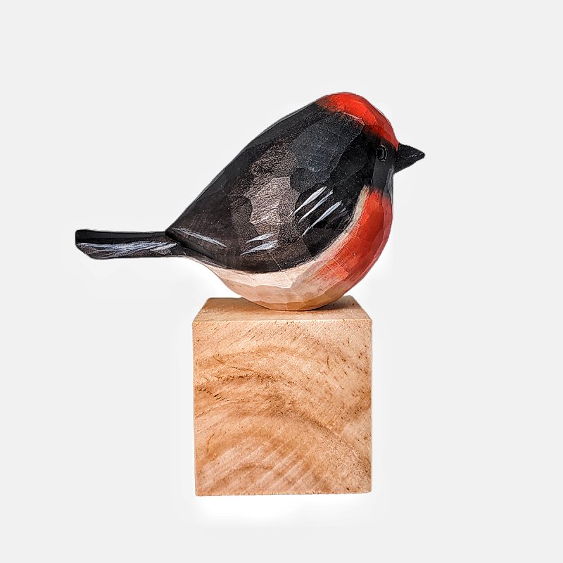 Australasian Robin Hand Craft Bird Figurine