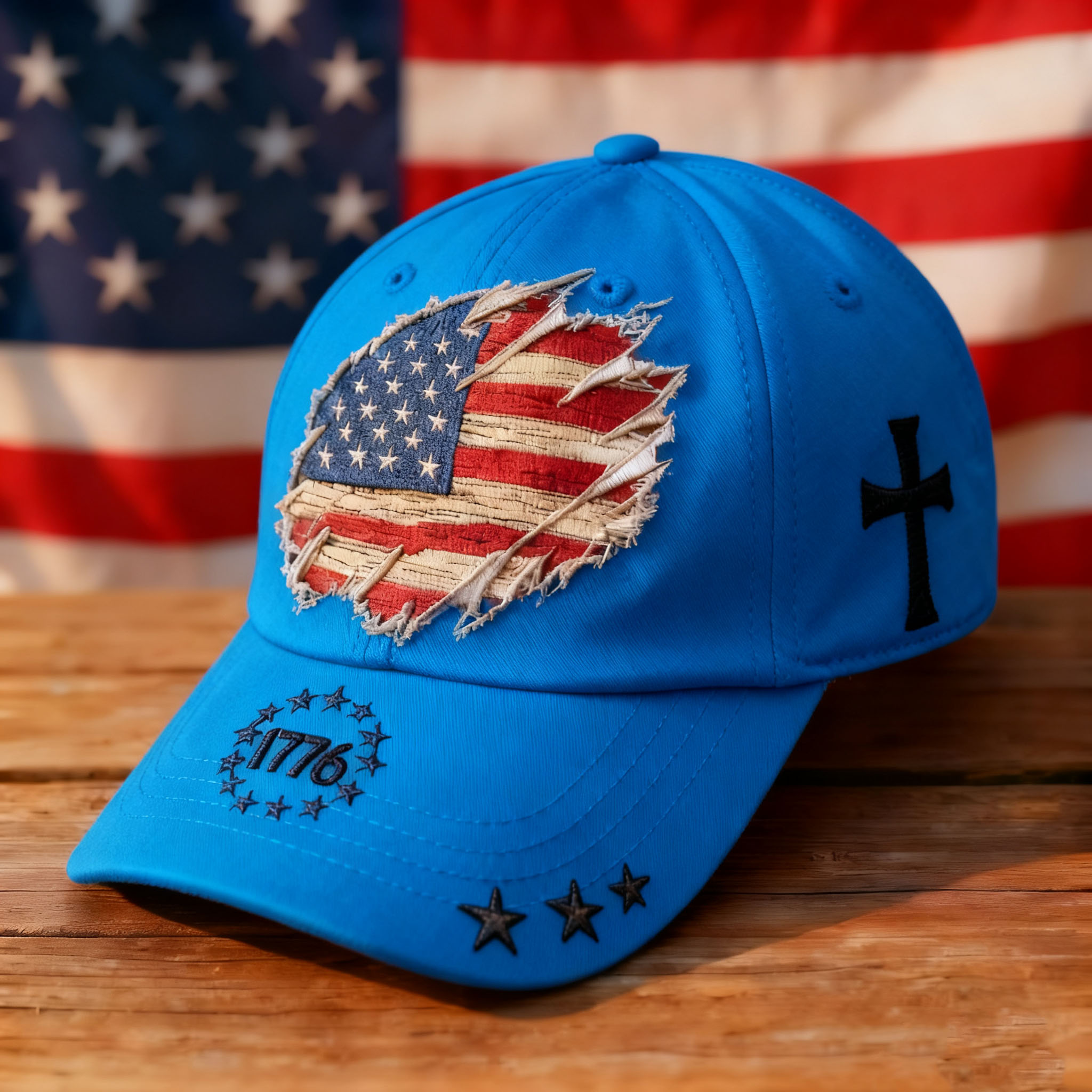 US Freedom Cross Patriotic Cap