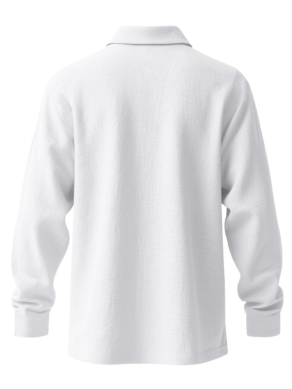 Findbestes® Basic Solid Color Print Men's Cotton Linen Button Long Sleeve Shirt Big & Tall