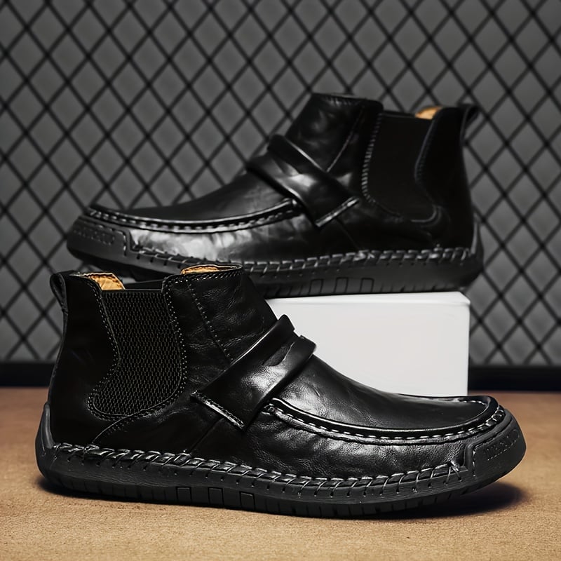 Men's Chelsea Boots, Comfy Non Slip Boots Dress Boots Casual Ankle Boots High-top Slip On Dress Shoes