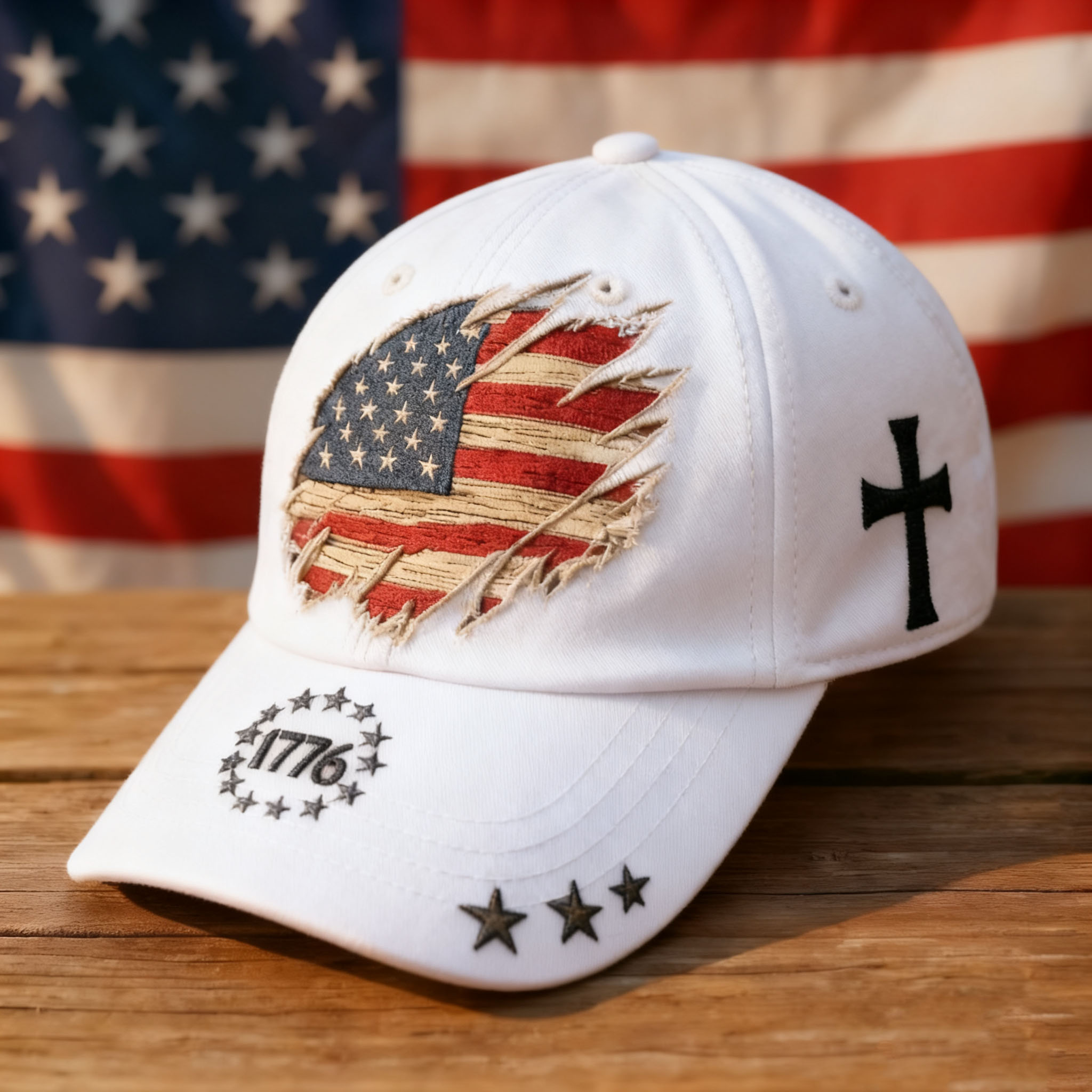 US Freedom Cross Patriotic Cap