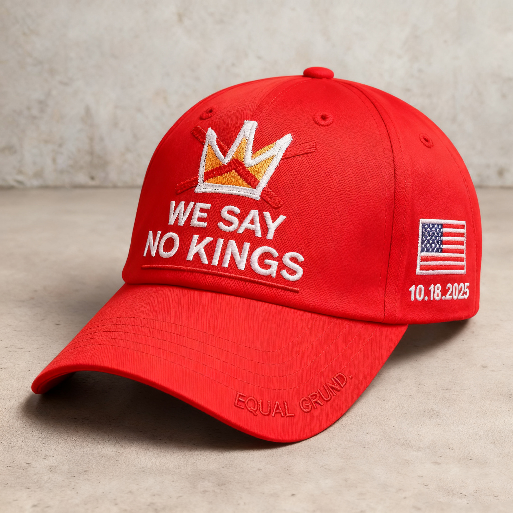 “WE SAY NO KINGS” Freedom Cap – Patriotic Embroidered Baseball Hat (Limited 2025 Edition)