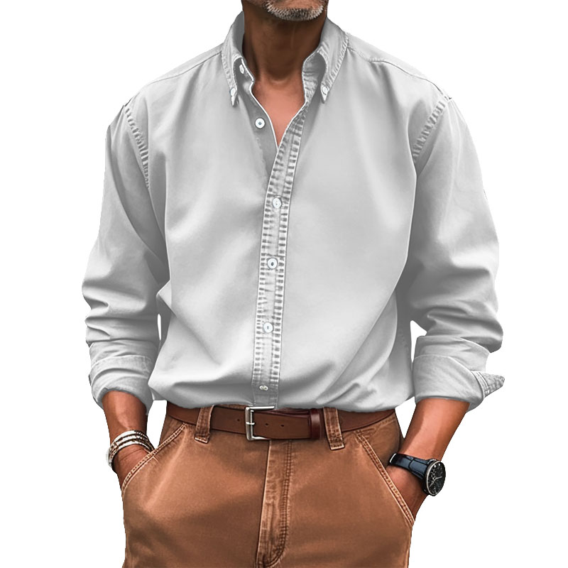 Men's Vintage Premium Washed Long Sleeve Shirt