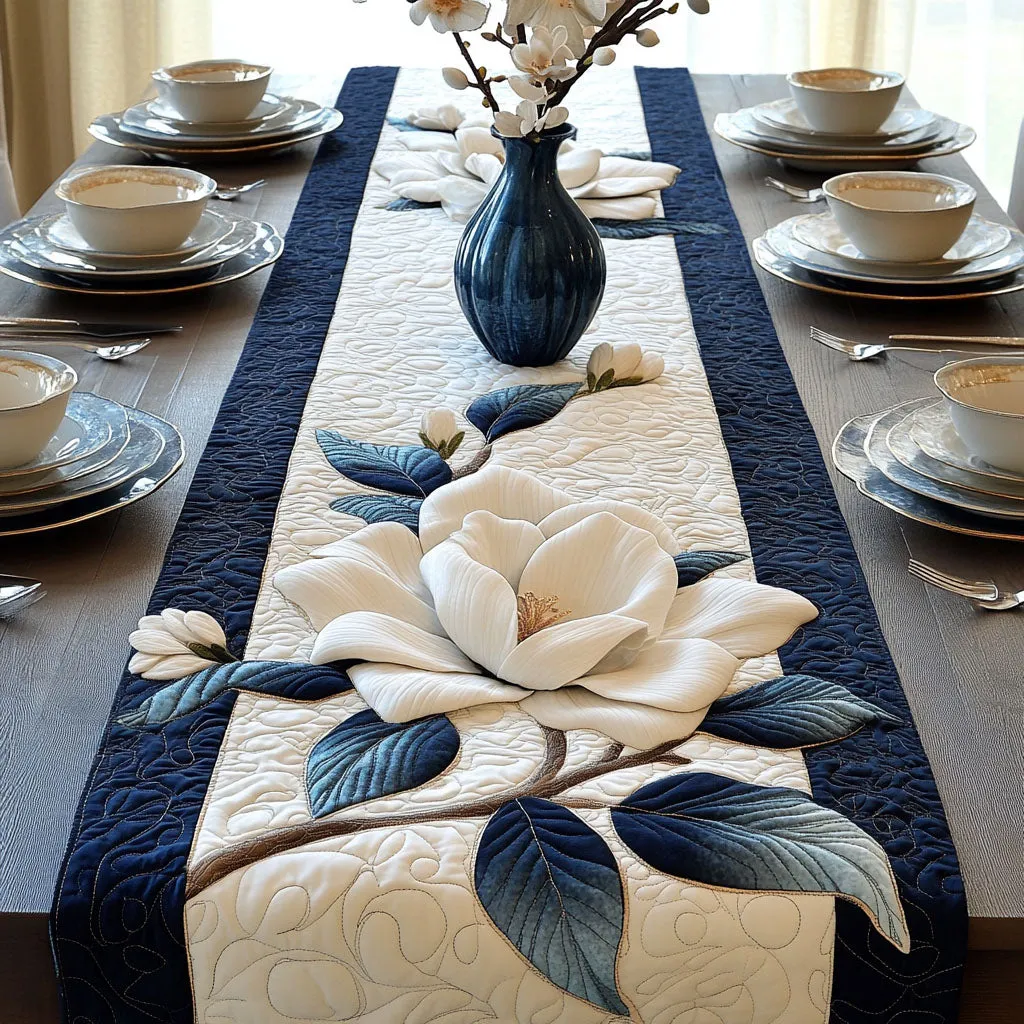 Swirl Pattern Quilted Table Runner