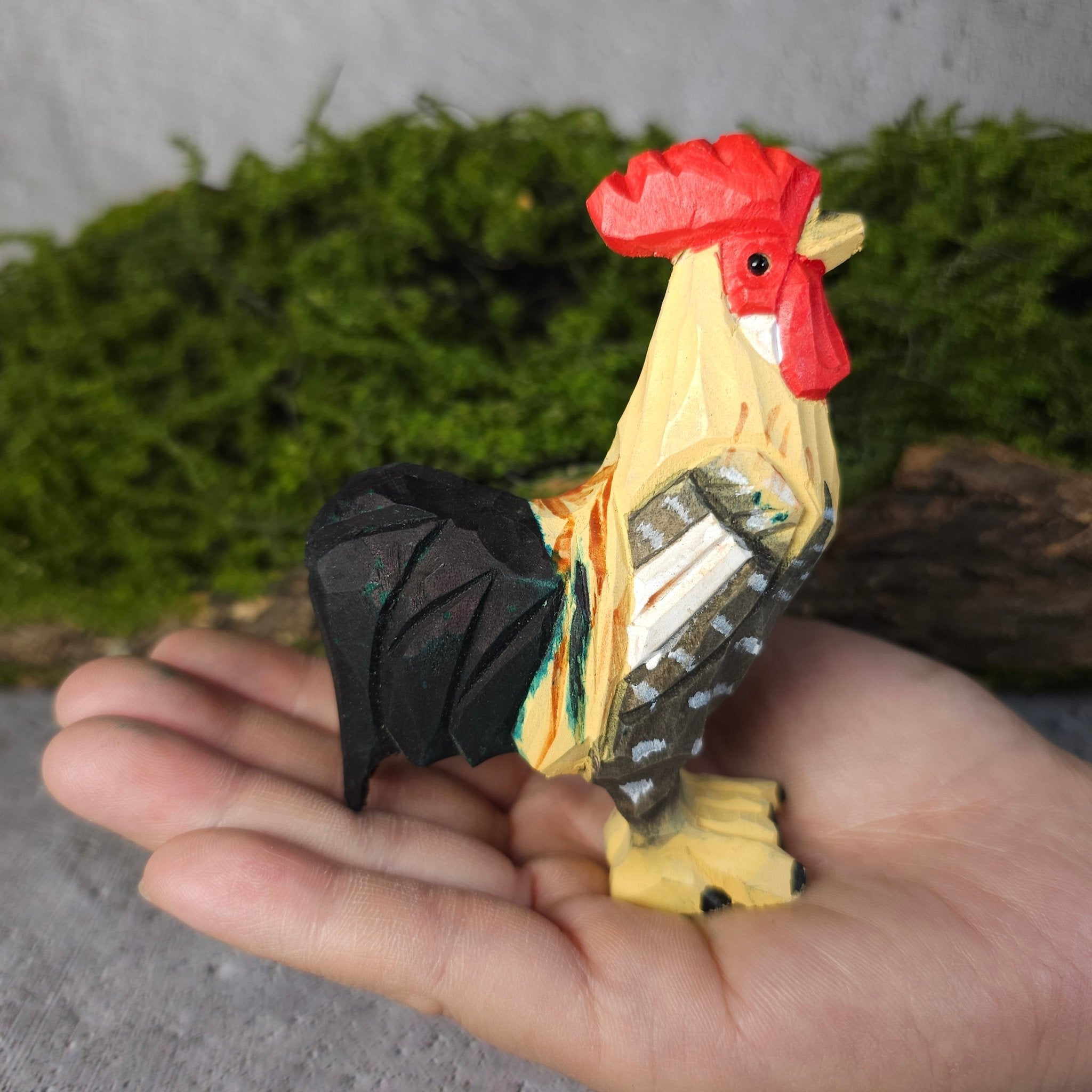 Chicken Hand-Painted Wood Figurine