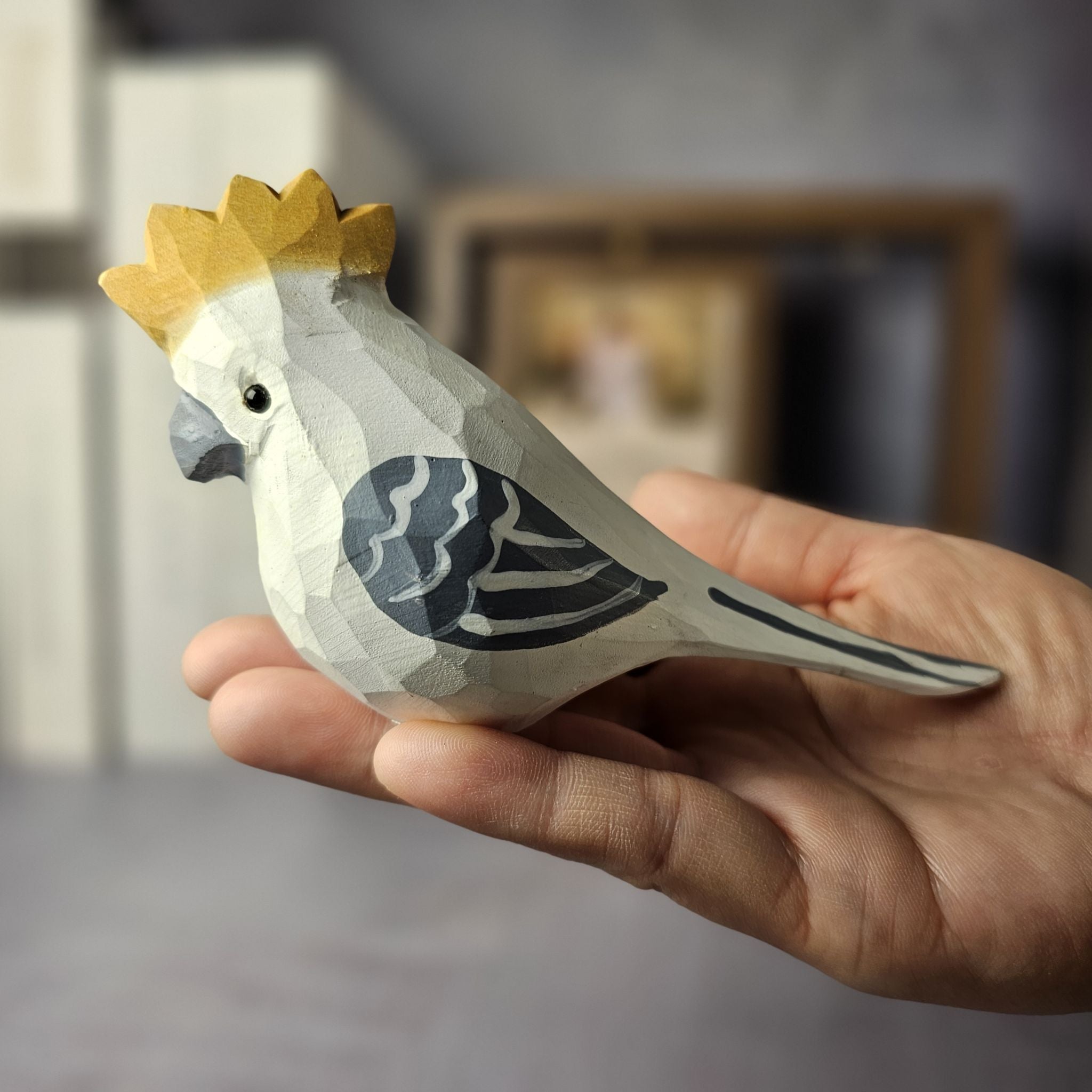 Cockatoo Wooden Figurine