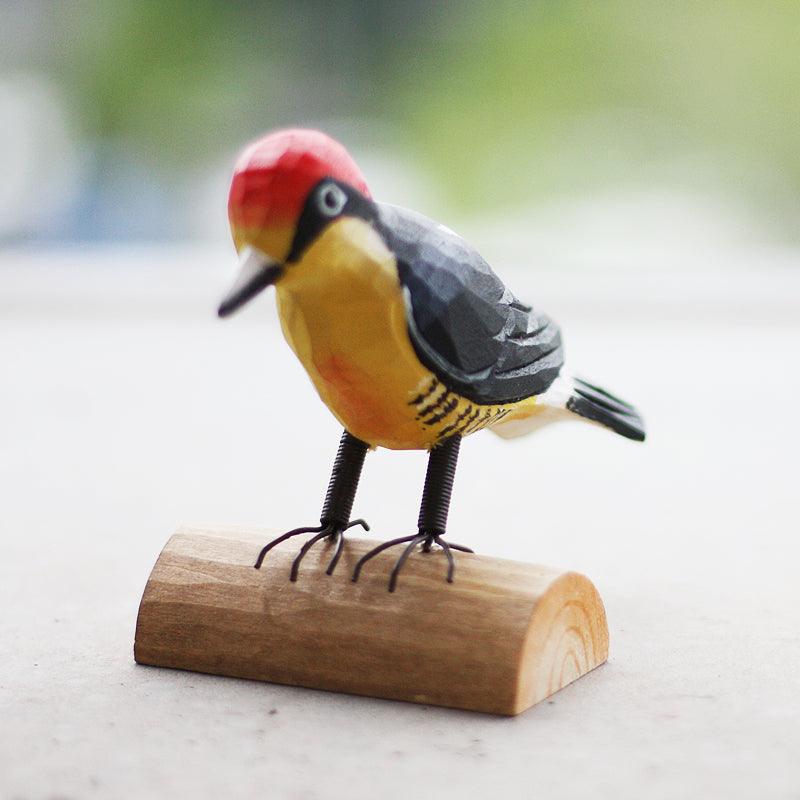 Colaptes auratus Figurines Hand Carved Painted Wooden