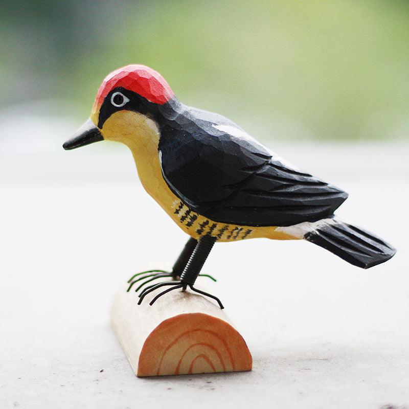 Colaptes auratus Figurines Hand Carved Painted Wooden
