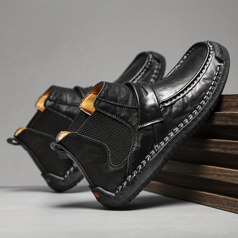 Men's Chelsea Boots, Comfy Non Slip Boots Dress Boots Casual Ankle Boots High-top Slip On Dress Shoes