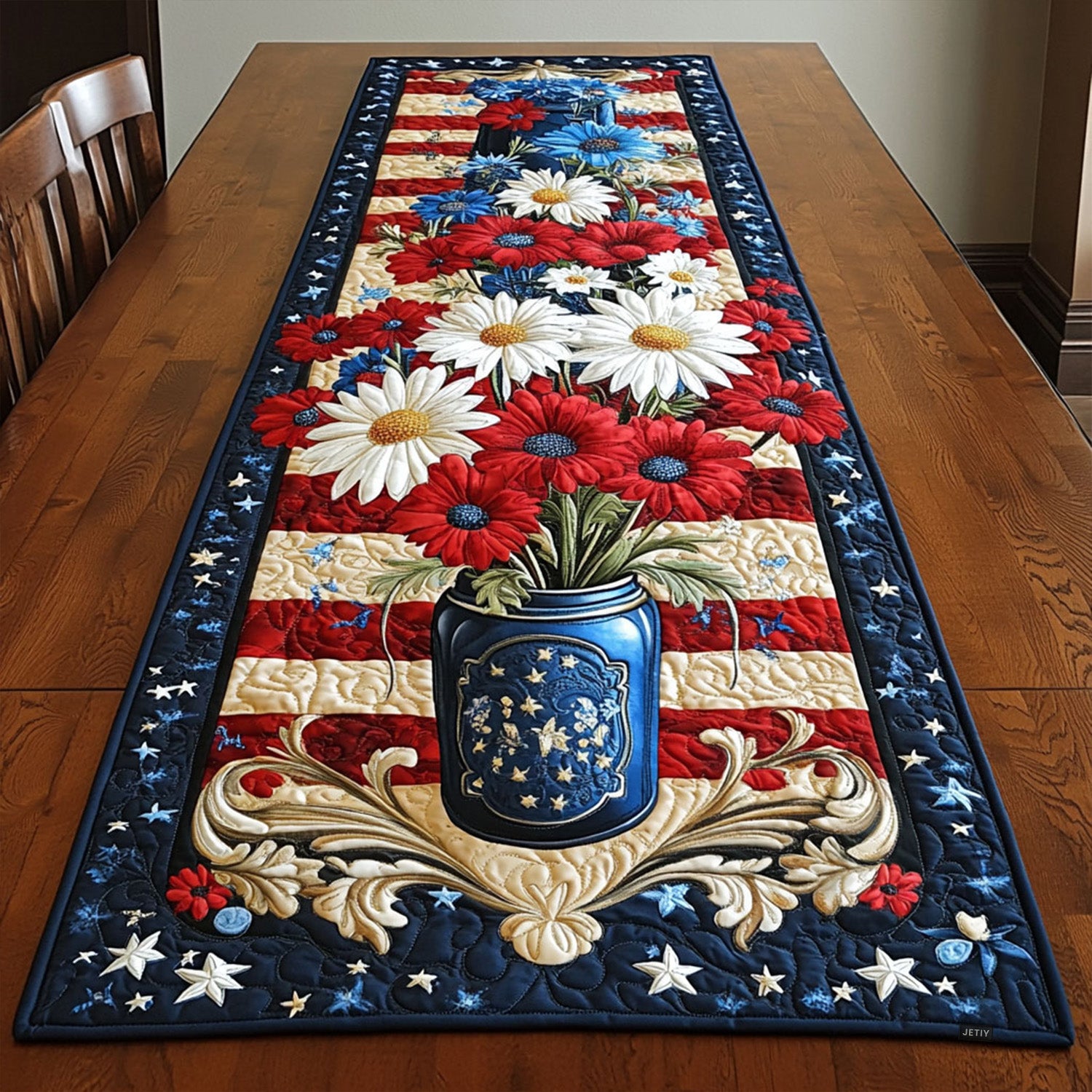 Patriotic Quilted Table Runner NCU0VT123