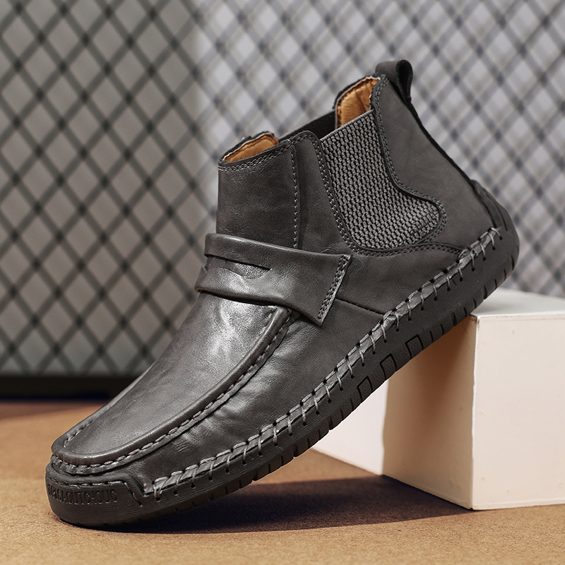 Men's Chelsea Boots, Comfy Non Slip Boots Dress Boots Casual Ankle Boots High-top Slip On Dress Shoes