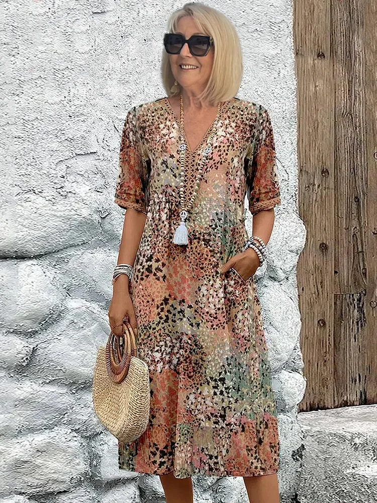 Elegant Floral Midi Dress