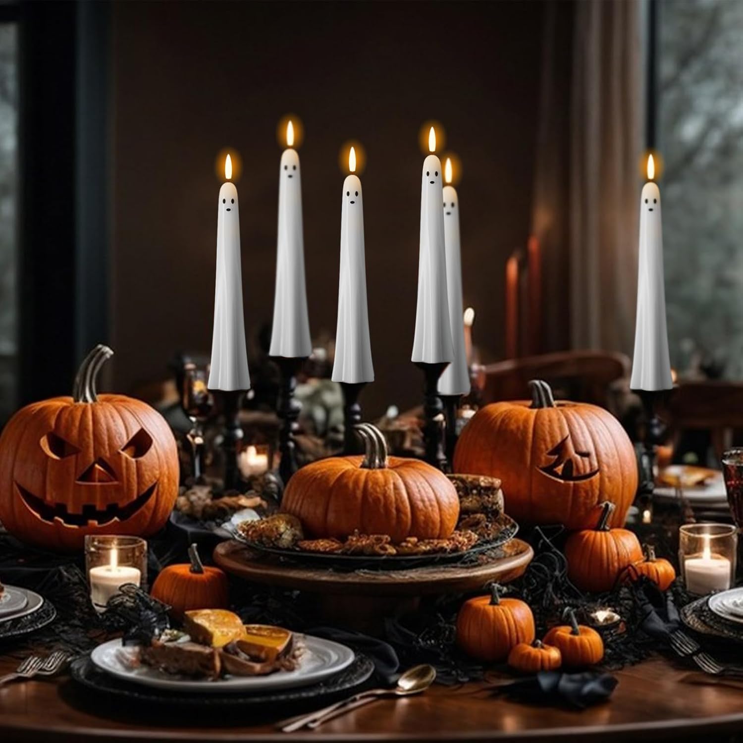 🏆50K+ SOLD! Almost Gone 👻Ghost Flameless Taper Candles with Remote and Timer