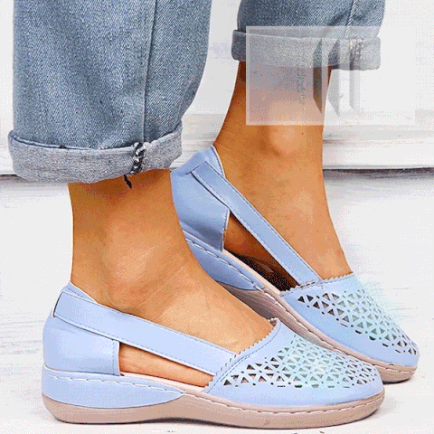 🔥Last Day Promotion 50% OFF - Women's Cutout Leather Vintage Orthopaedic Sandals