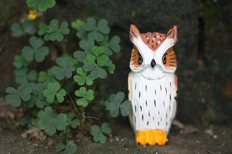 Eurasian Eagle-Owl Sculpted Hand-Painted Animal Wood Figure