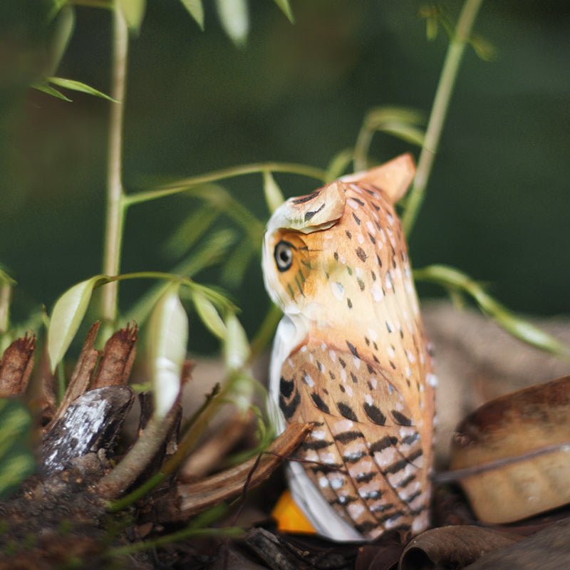 Eurasian Eagle-Owl Sculpted Hand-Painted Animal Wood Figure