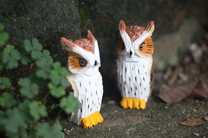 Eurasian Eagle-Owl Sculpted Hand-Painted Animal Wood Figure