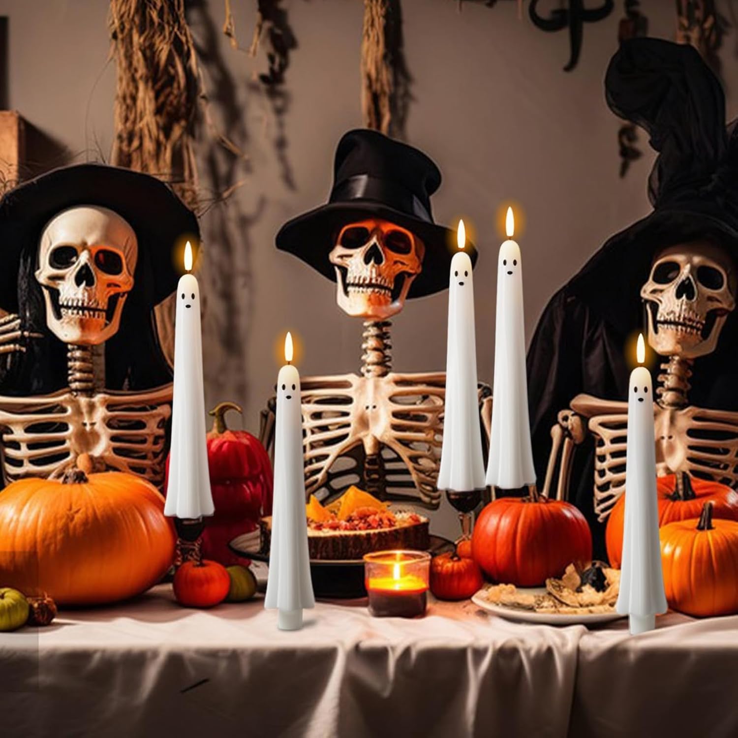 🏆50K+ SOLD! Almost Gone 👻Ghost Flameless Taper Candles with Remote and Timer