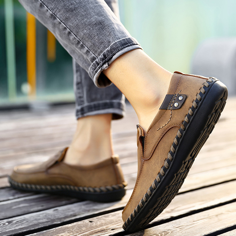 MEN'S LEATHER HAND-STITCHED CASUAL SHOES