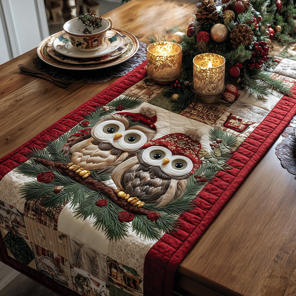 Frost Owl Whispers Quilted Table Runner NCU0TH3413