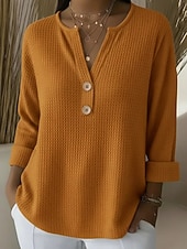 Elegant and retro waffle-knit pullover sweater