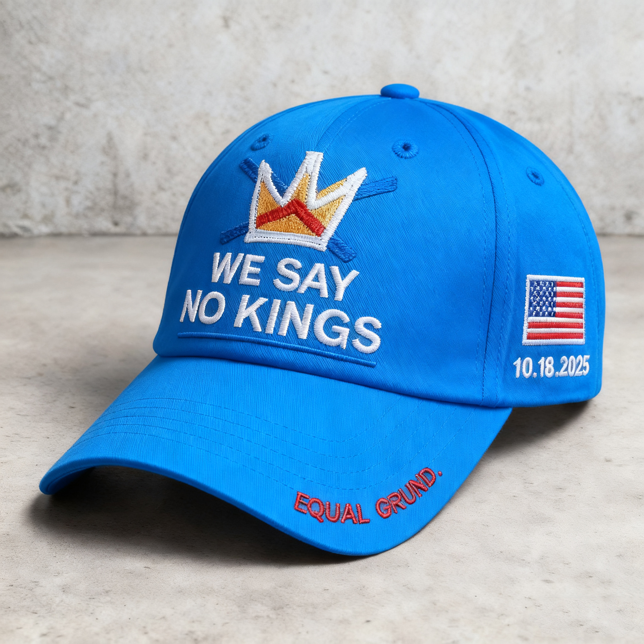 “WE SAY NO KINGS” Freedom Cap – Patriotic Embroidered Baseball Hat (Limited 2025 Edition)