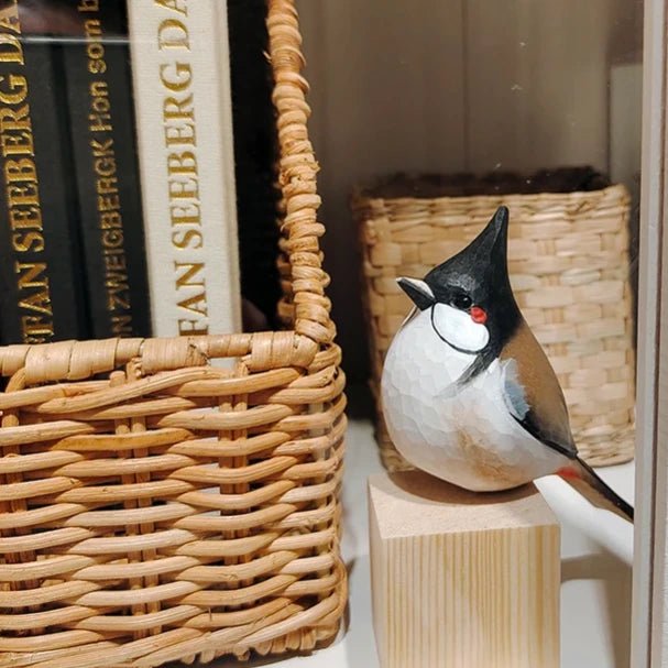 Red-whiskered bulbul Sculpted Hand-Painted Bird Figure