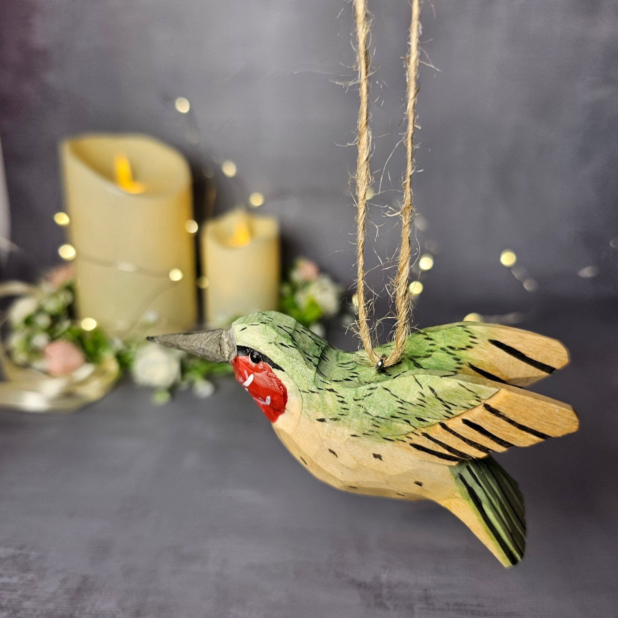 Ruby-Throated Hummingbird Hanging Ornaments
