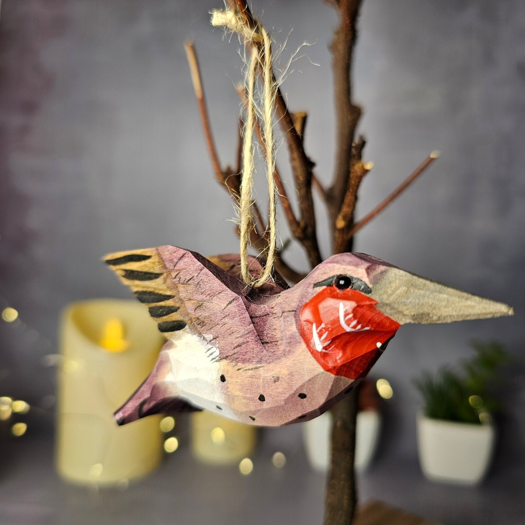 Ruby-Throated Hummingbird Hanging Ornaments