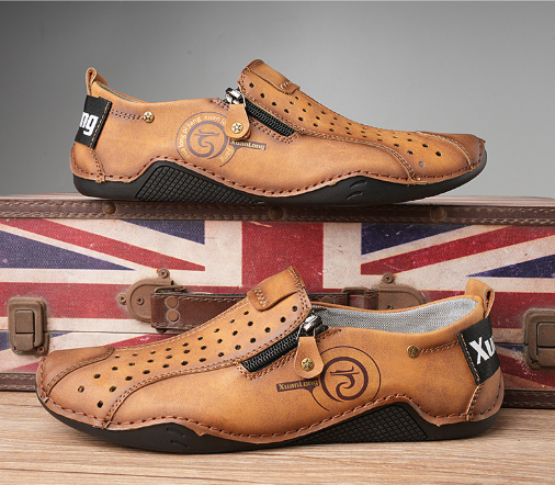 Last day 50% off 🔥⏱️Christmas sale⏱️🔥Men's genuine calfskin side zipper slip-ons