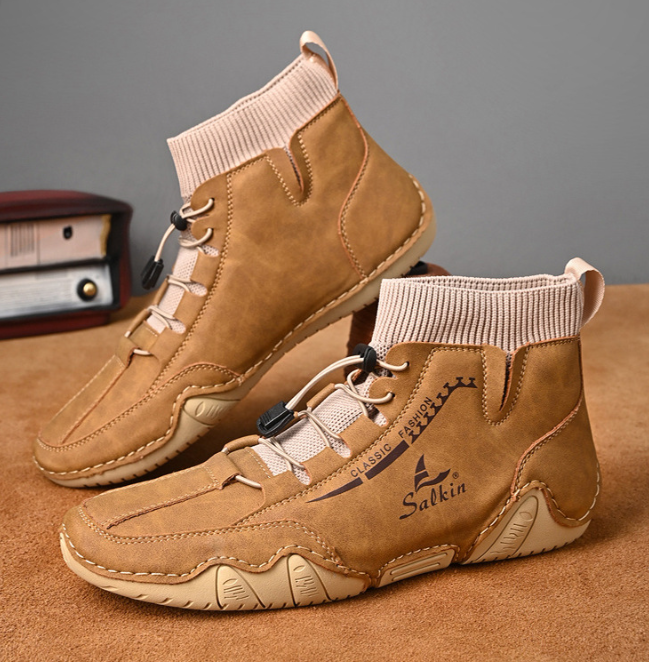 Last day 50% off 🔥⏱️Christmas sale⏱️🔥Men's genuine calfskin high-top Martin boots